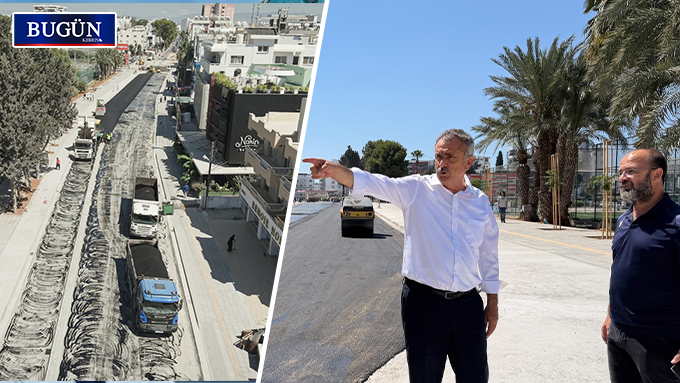 Salamis Yolu’nda yeni aşama: Asfalt serimi başladı