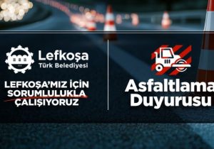 Lefkoşa’da asfaltlama çalışmaları devam ediyor