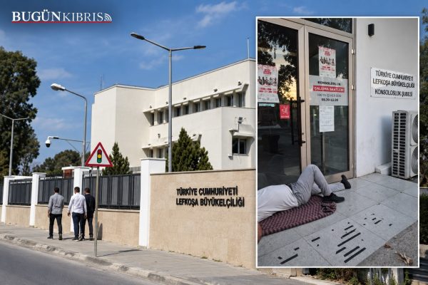 TC Lefkoşa Büyükelçiliği’nde noter kuyruğu: Gece gelen sabahı yerde bekliyor