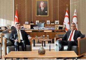 Erhürman, taziye ziyareti için adaya gelen Cevdet Yılmaz’ı kabul etti