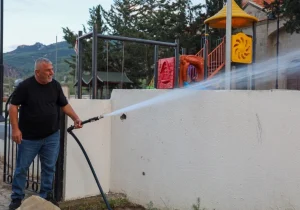 Mersinlik’te eski asbestli su boruları değiştirildi, su akışı başladı